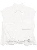 sacai pleat-detailing vest - White