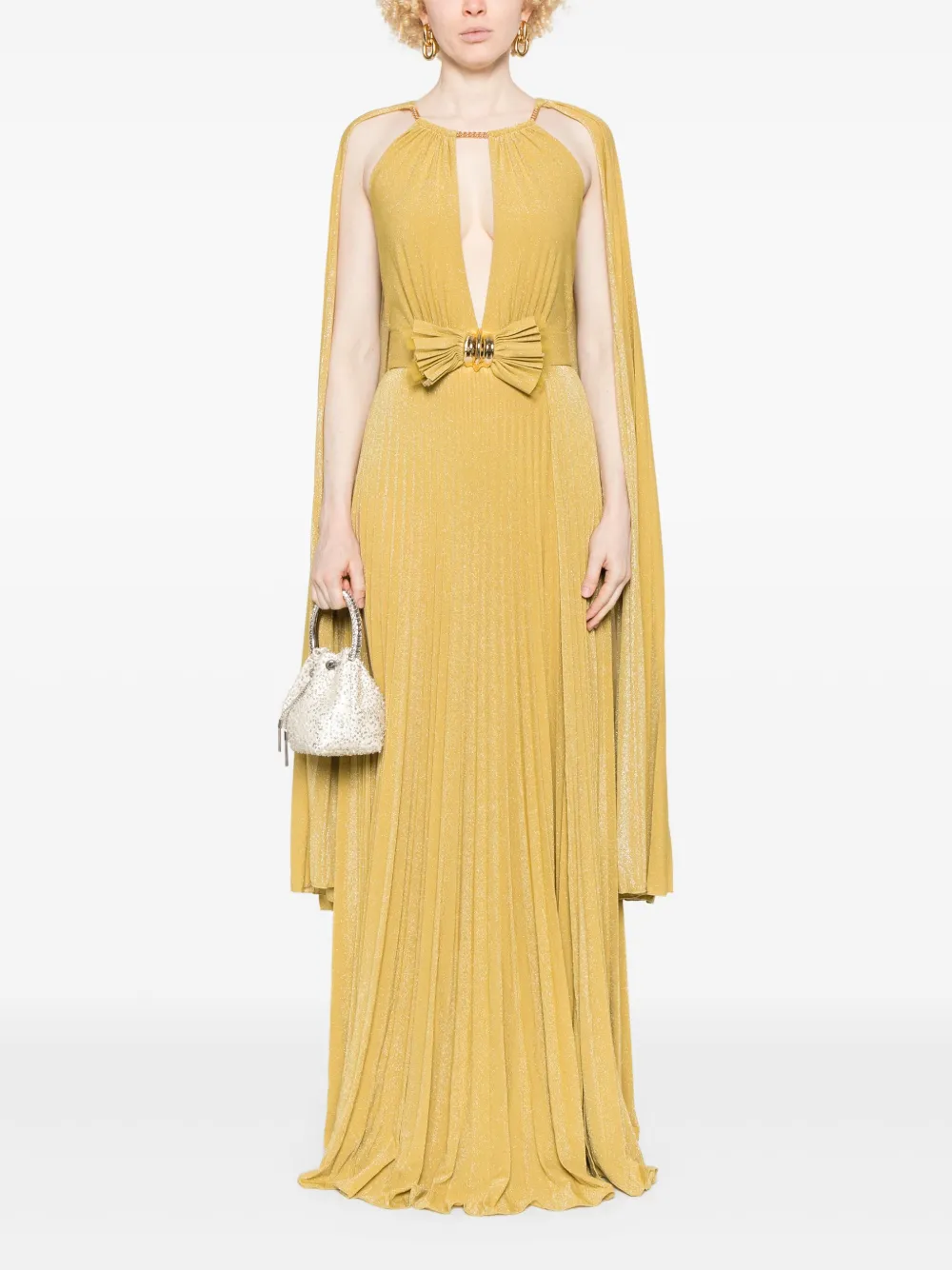 Elisabetta Franchi lurex jersey maxi dress - Goud