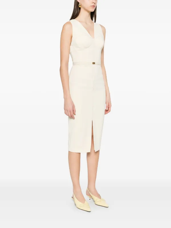 Elisabetta Franchi Crepe Midi Dress | Yellow | FARFETCH OM