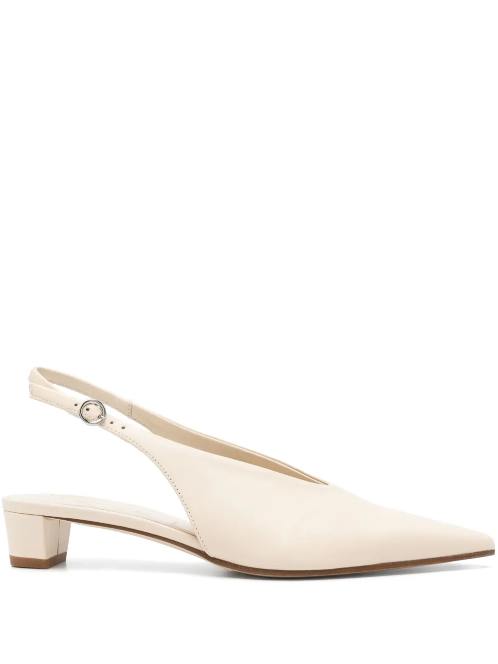 Aeyde 30 mm leren slingback pumps Beige