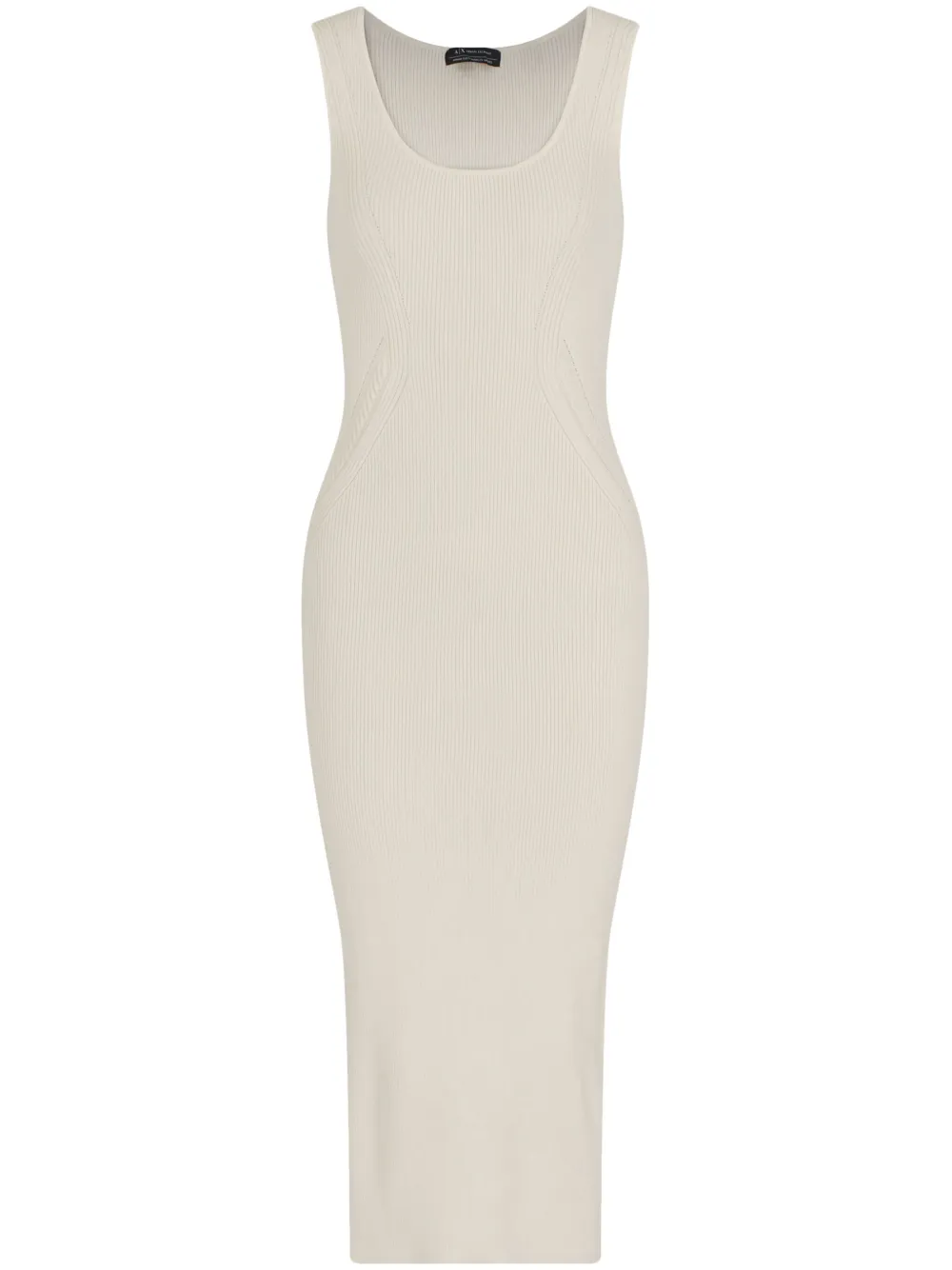 Armani Exchange Geribbelde body met maxi-jurk Beige