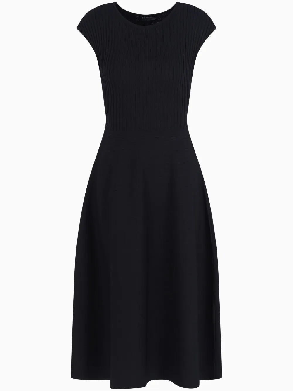 Armani Exchange Geribbelde jurk met kapmouwen Zwart