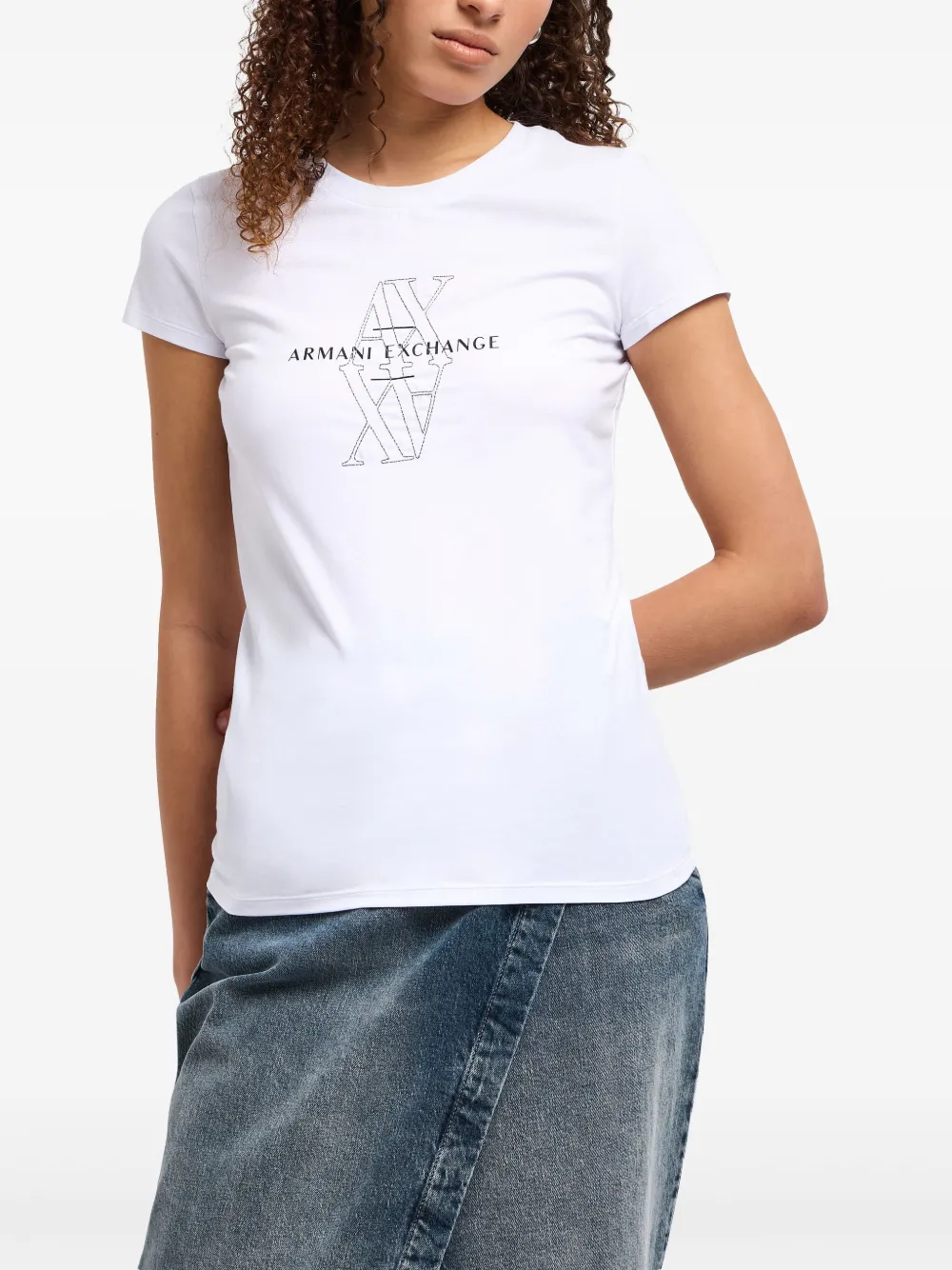  Armani Exchange Logo-embroidered T-shirt - White 