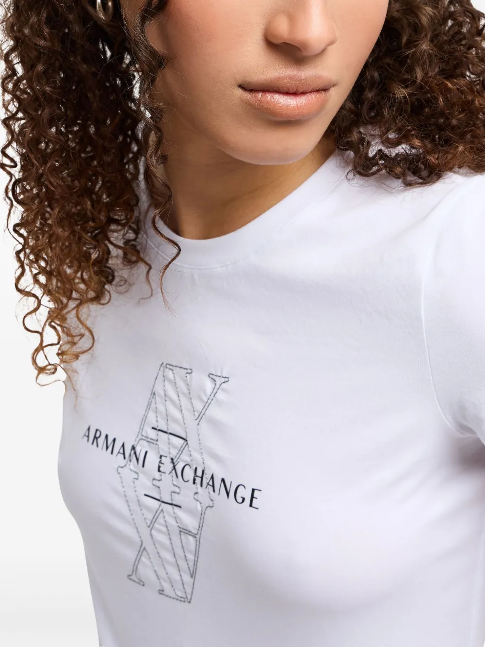 Armani Exchange T-shirt met geborduurd logo Wit