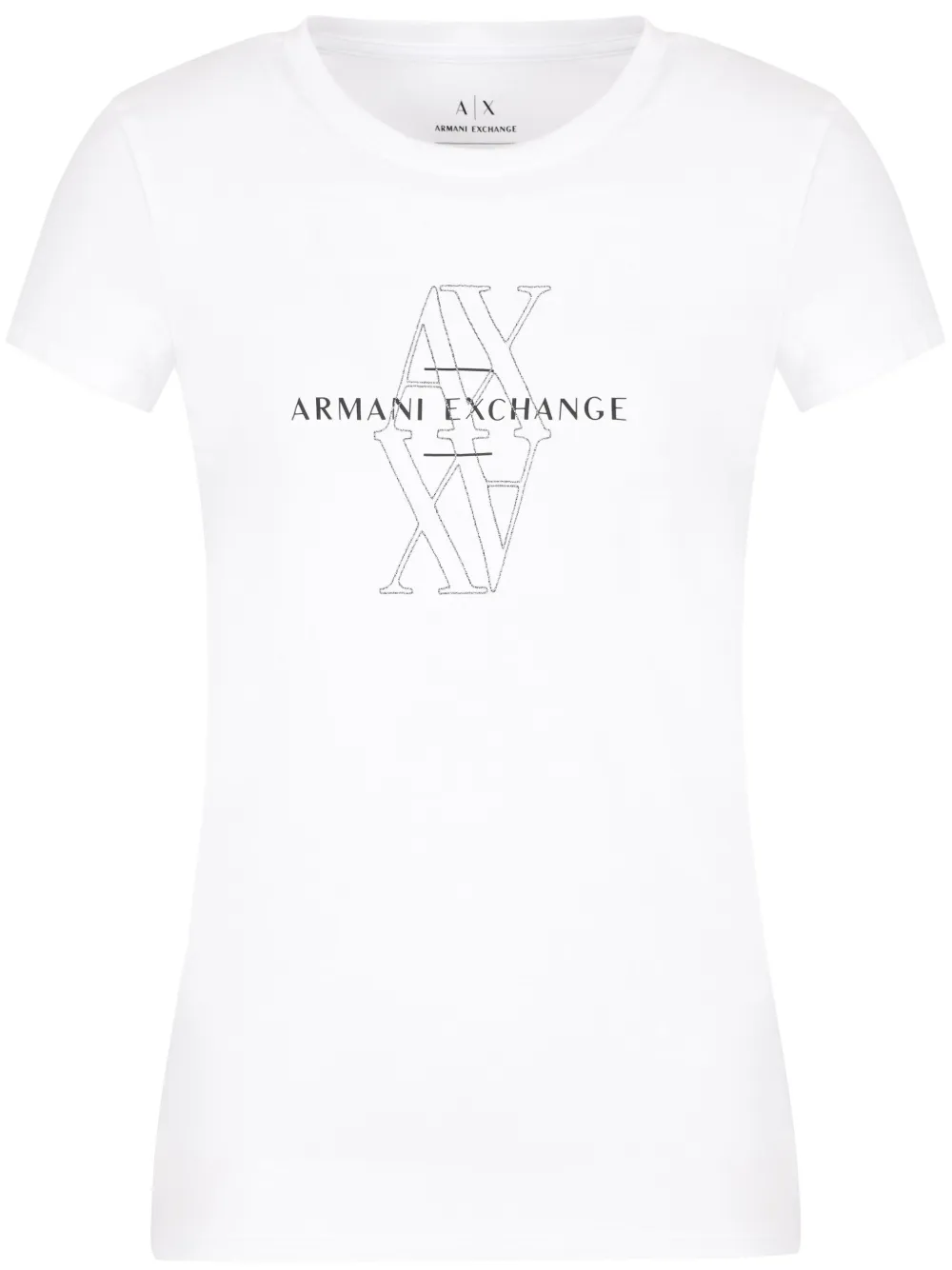 Armani Exchange T-shirt con logo ricamato - Bianco