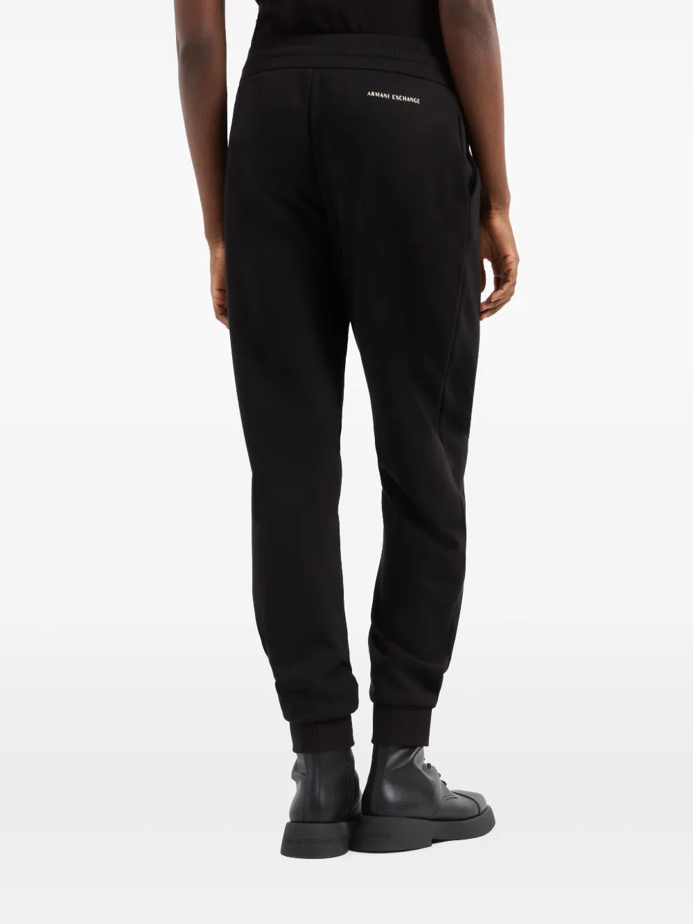 Shop Armani Exchange Logo Trousers In Black