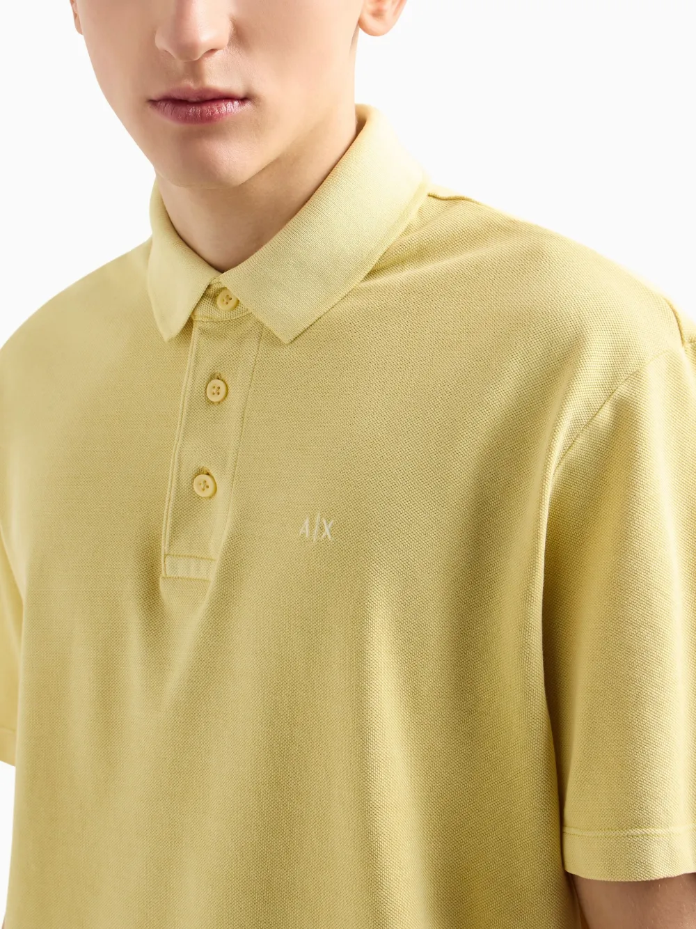 Armani Exchange Poloshirt met geborduurd logo Geel