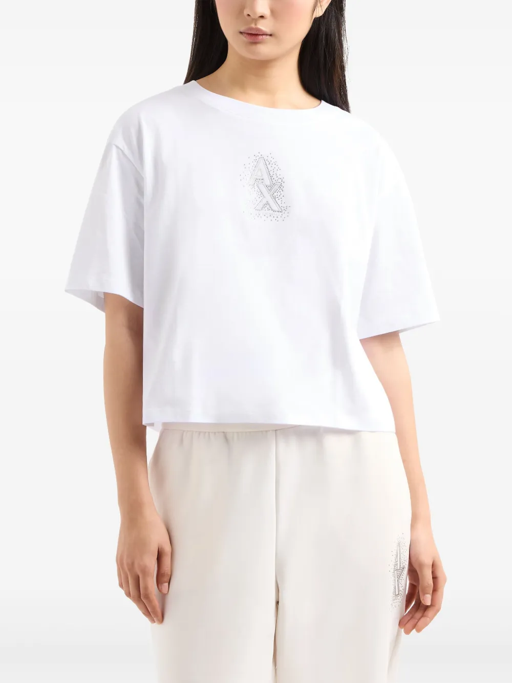 Armani Exchange T-shirt met geborduurd logo Wit