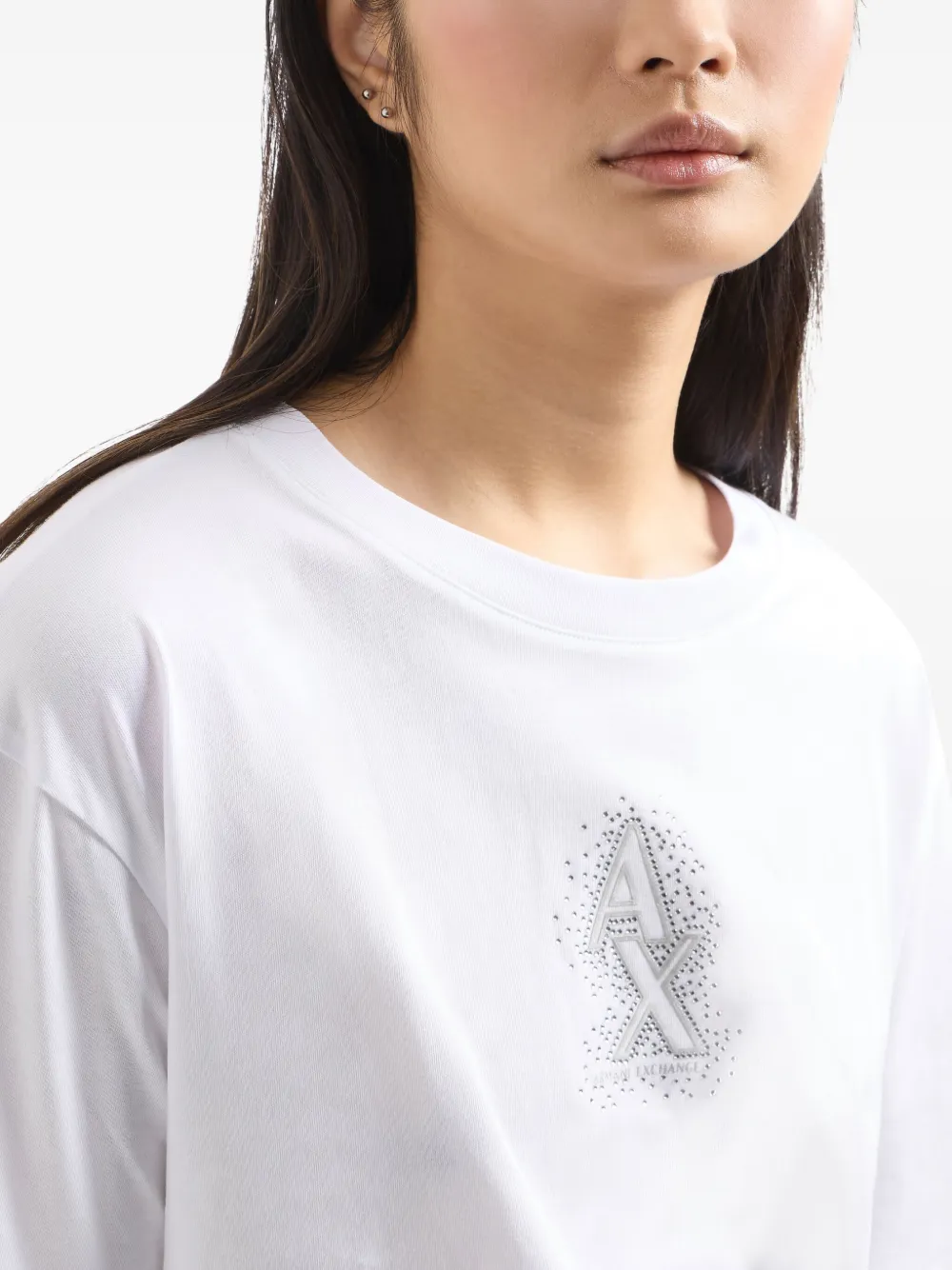 Armani Exchange T-shirt met geborduurd logo Wit