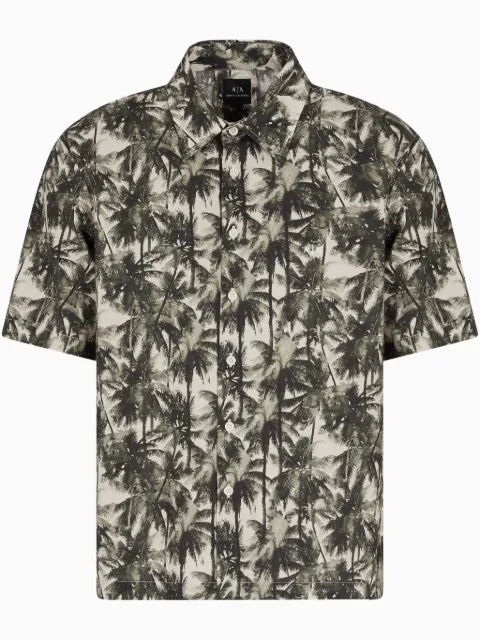 Armani Exchange graphic-print cotton shirt 
