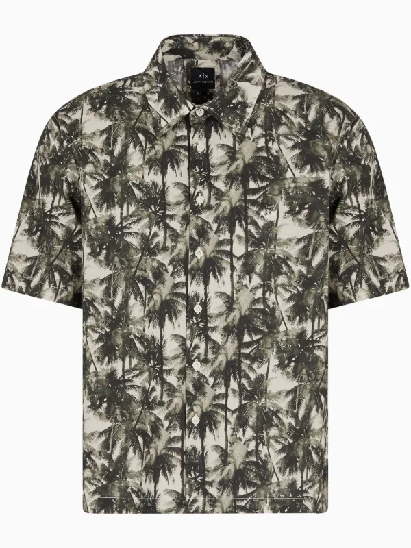 Armani Exchange graphic-print Cotton Shirt Neutrals FARFETCH PH