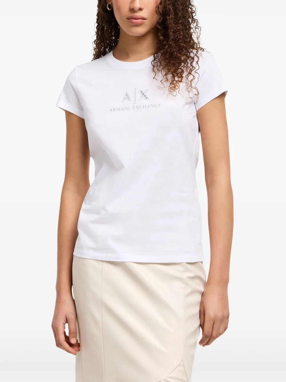 Armani Exchange logo-embellished T-shirt - Wit