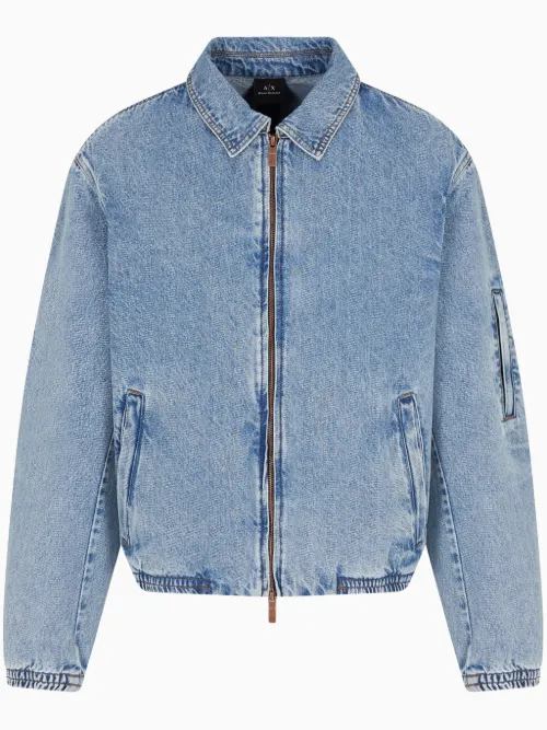 Veste en jean à fermeture zippée - Armani Exchange - Modalova