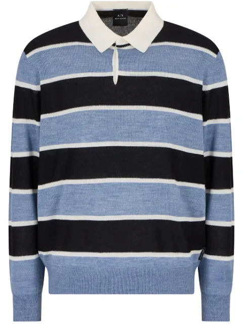 Armani Exchange Camisa polo com listra
