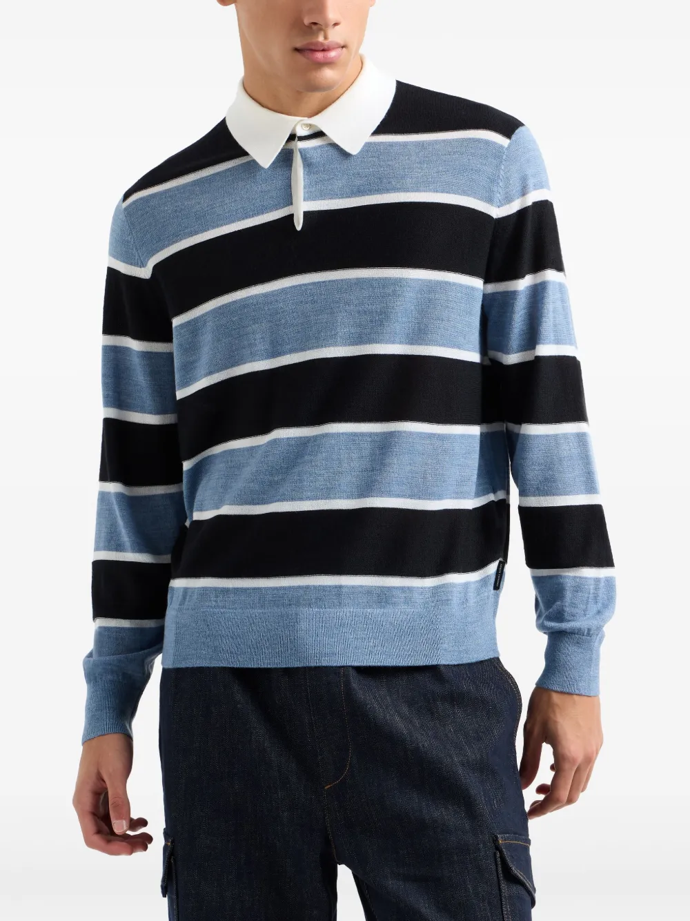 Armani Exchange Gestreept poloshirt - Blauw