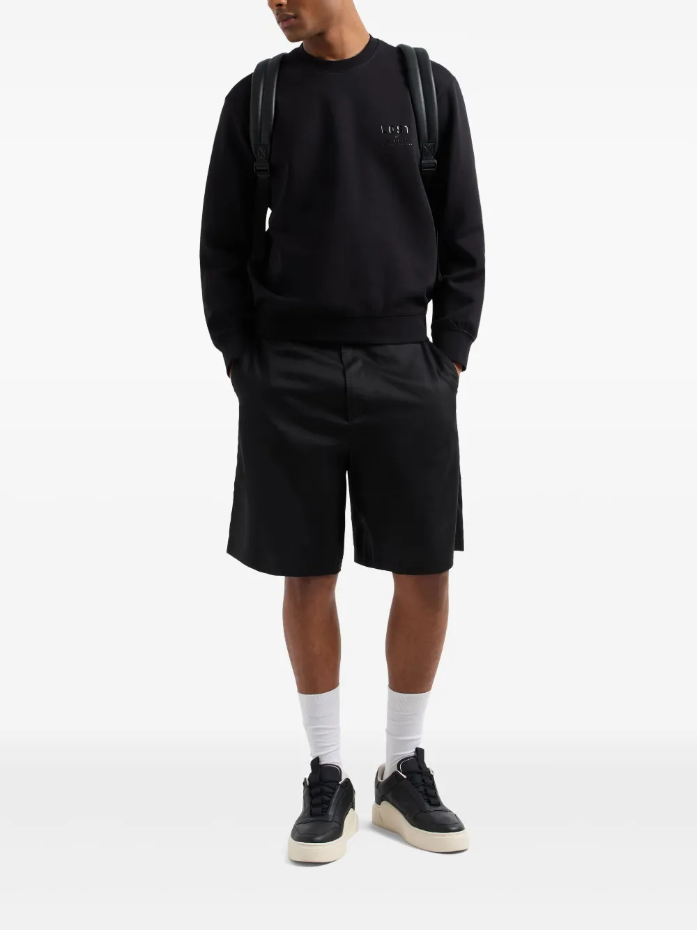 Armani Exchange Sweater met rubberen logo - Zwart