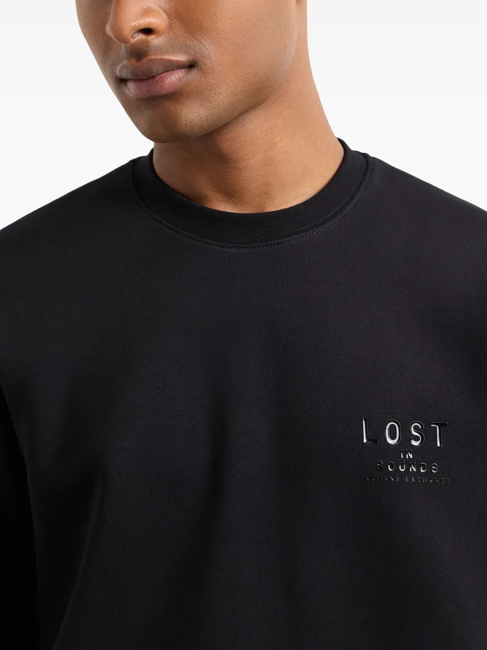 Armani Exchange Sweater met rubberen logo Zwart
