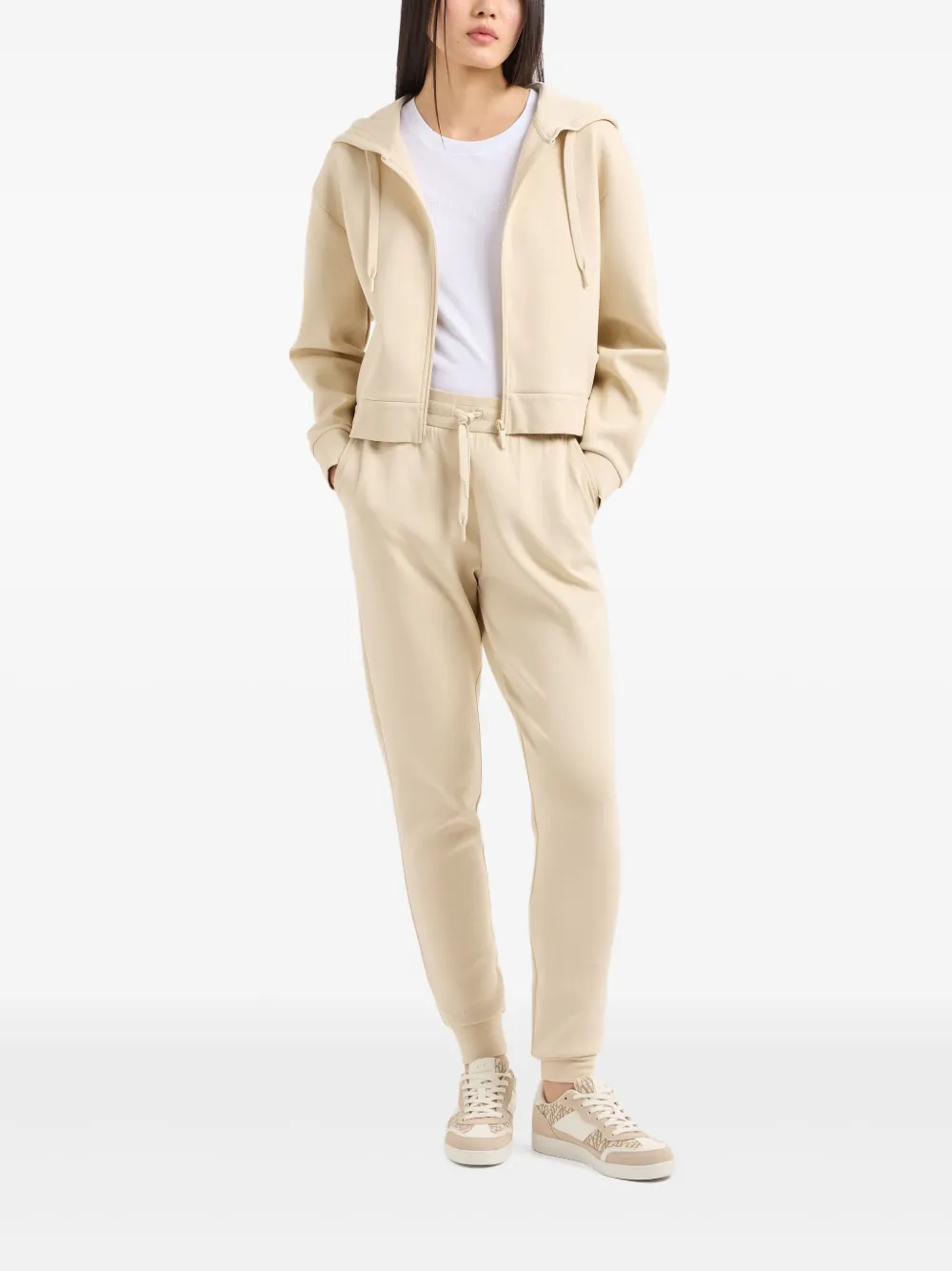 Armani Exchange Trainingsbroek van stretch katoen - Beige