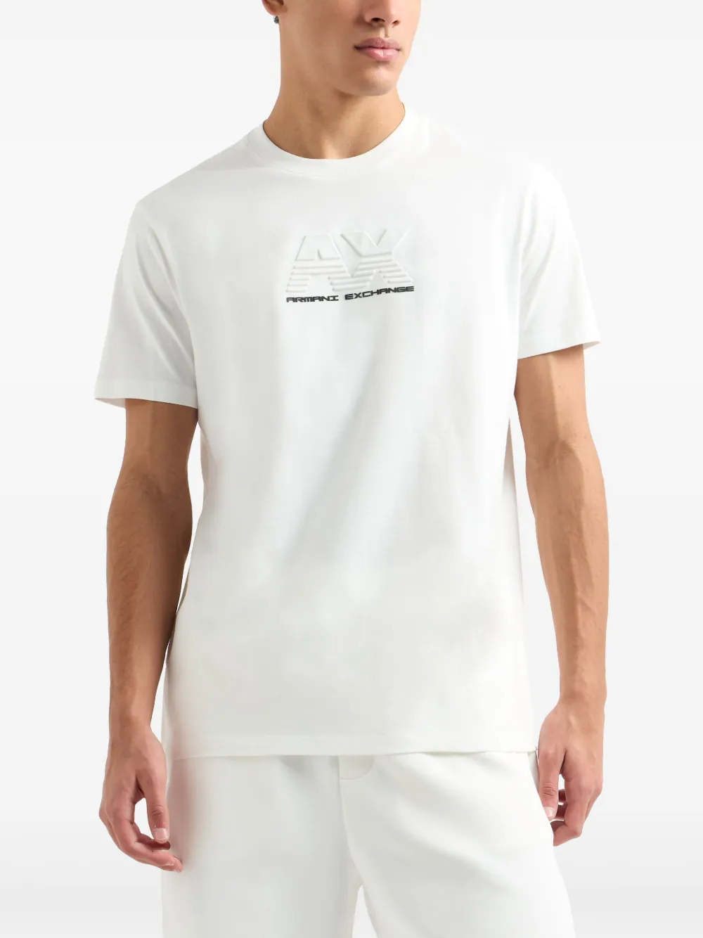 Armani Exchange T-shirt met logo-reliëf Wit