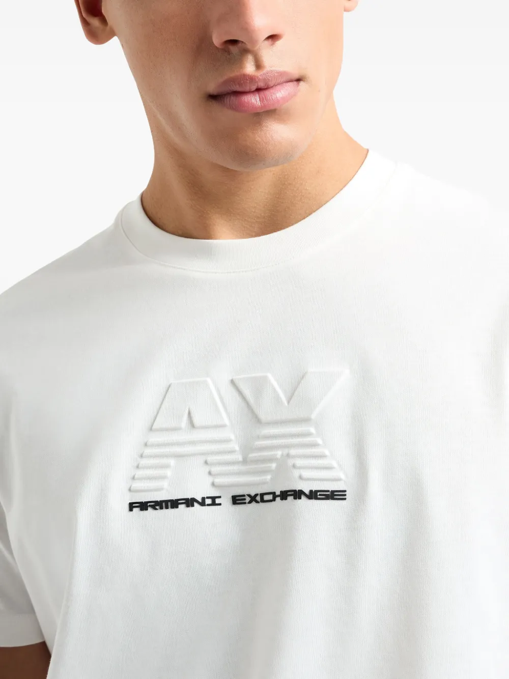Armani Exchange T-shirt met logo-reliëf Wit