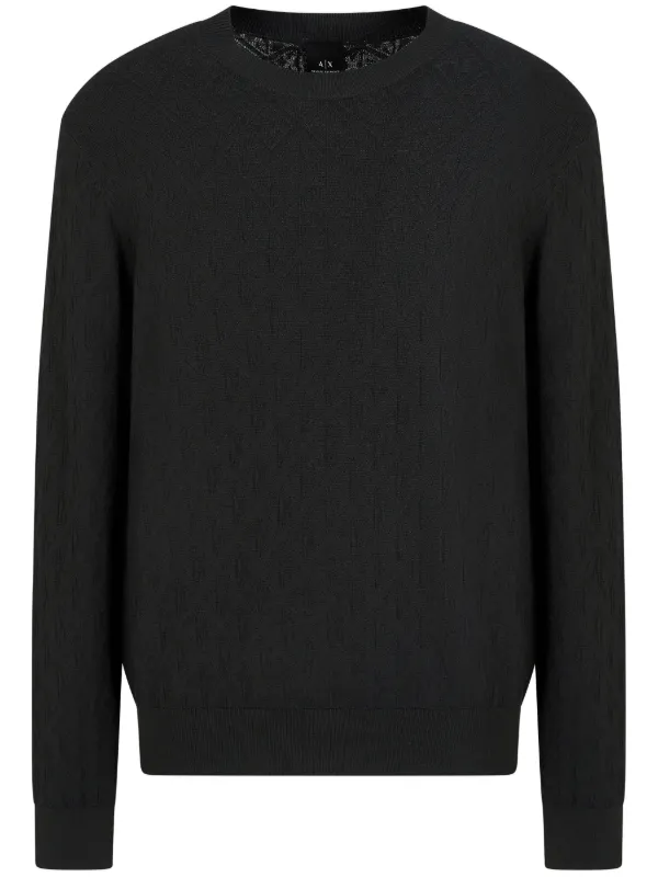 Armani Exchange クルーネック セーター | ブラック | FARFETCH JP