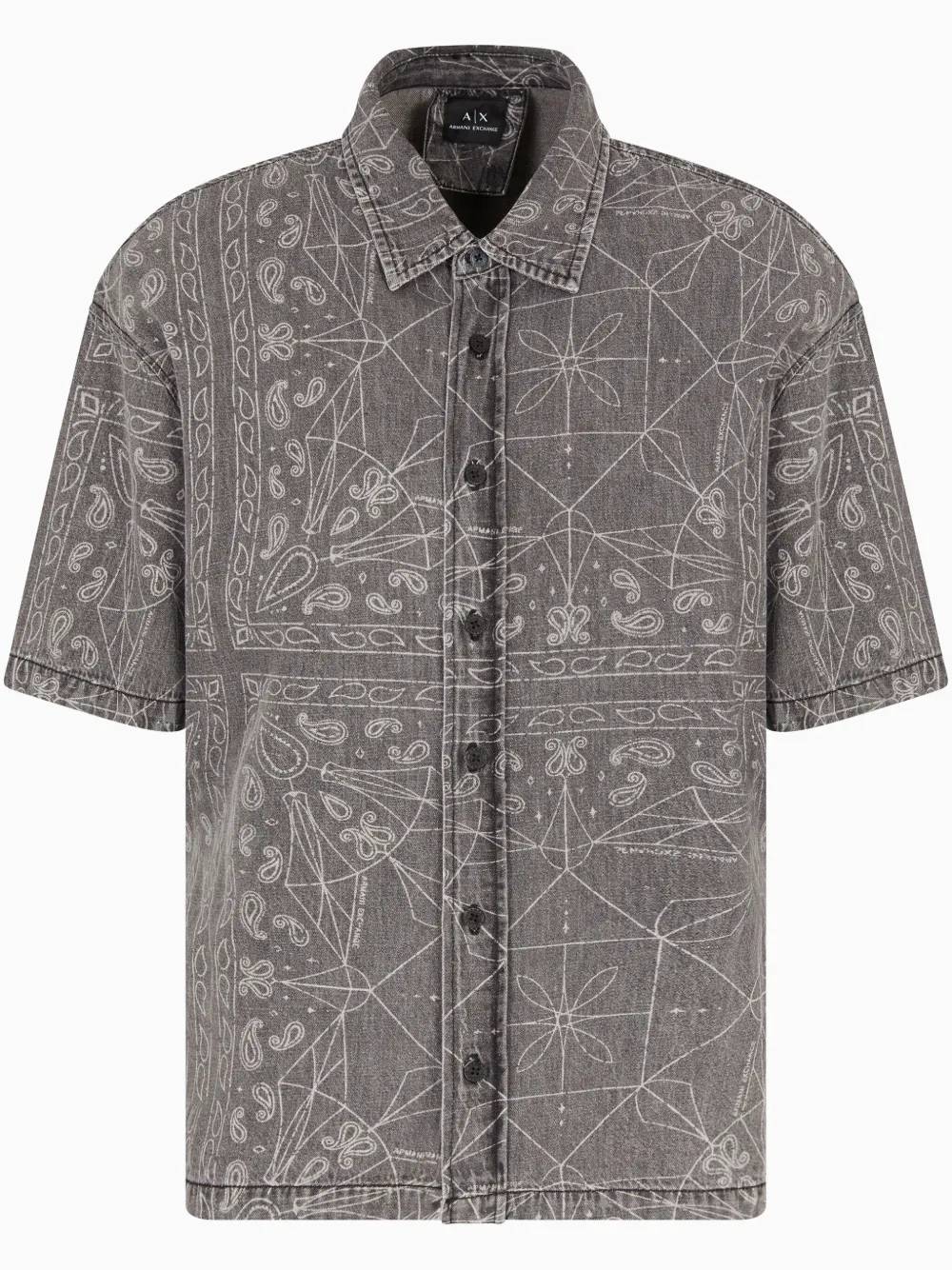 Armani Exchange グラフィック デニムシャツ - グレー Armani Exchange グラフィック デニムシャツ - グレー