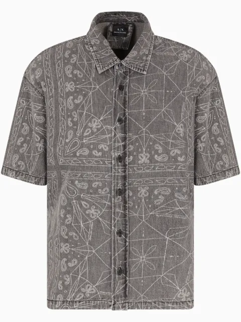 Armani Exchange camisa de mezclilla con estampado gráfico