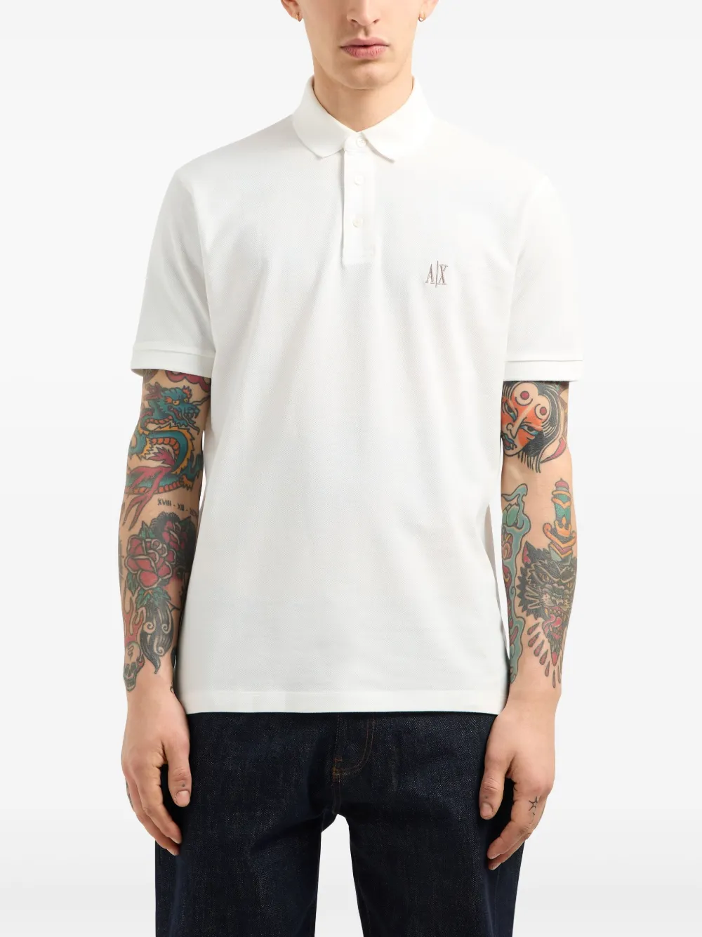 Armani Exchange Katoenen poloshirt - Wit