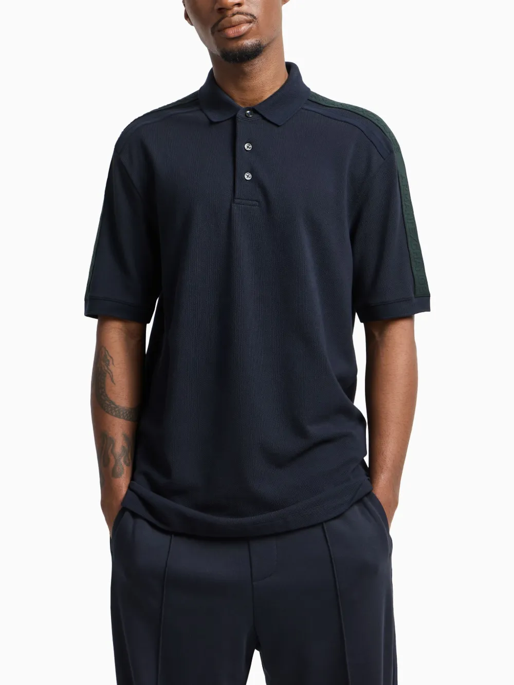 Armani Exchange cotton polo shirt - Blauw