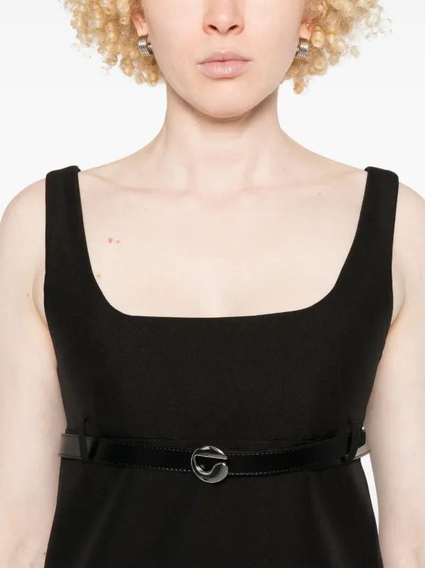 Coperni Belted Tailored Mini Dress | Black | FARFETCH