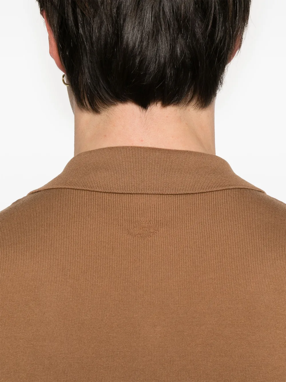 Lardini Fijngebreid poloshirt Bruin