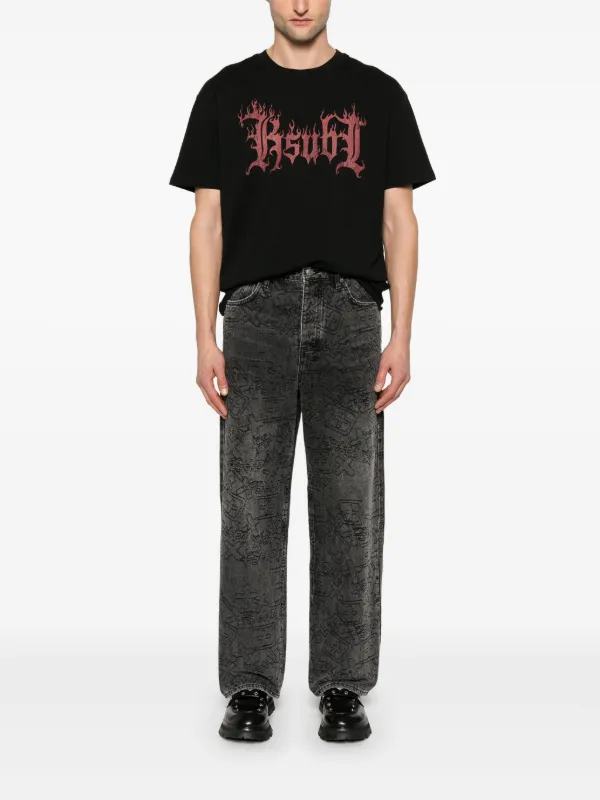Ksubi Maxx Stencil Stitch Jeans | Black | FARFETCH