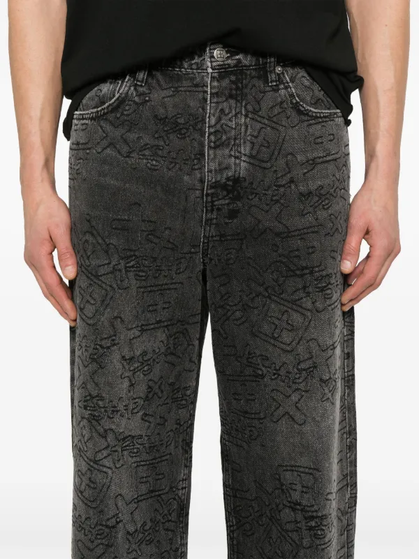 Ksubi Maxx Stencil Stitch Jeans | Black | FARFETCH