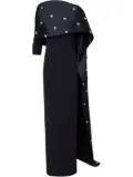 Safiyaa cape-attached dress - Blue