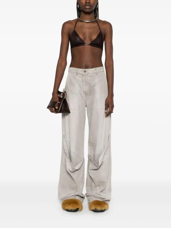 Rick Owens Leather Bra Top | Brown | FARFETCH
