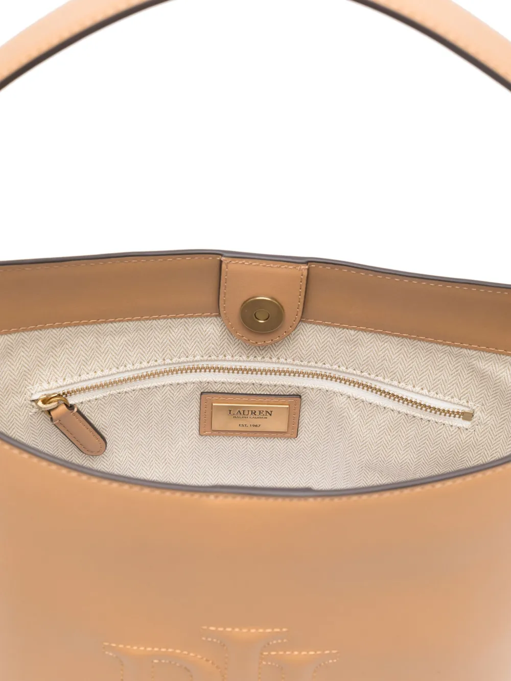 Lauren Ralph Lauren Witley medium bucket-tas Bruin