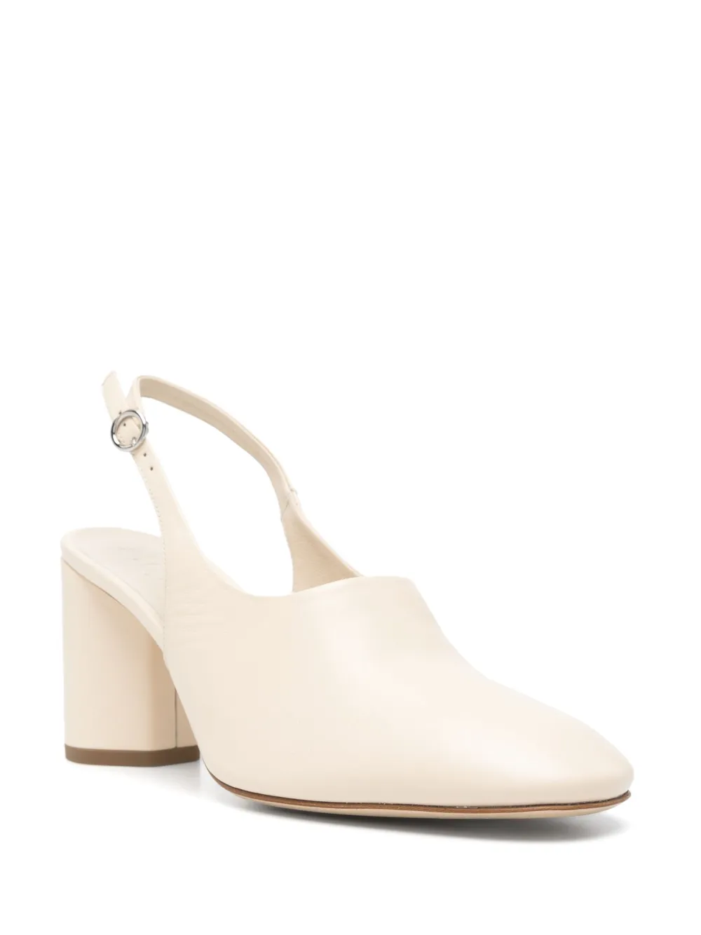 Aeyde 75mm leather slingback pumps Neutrals