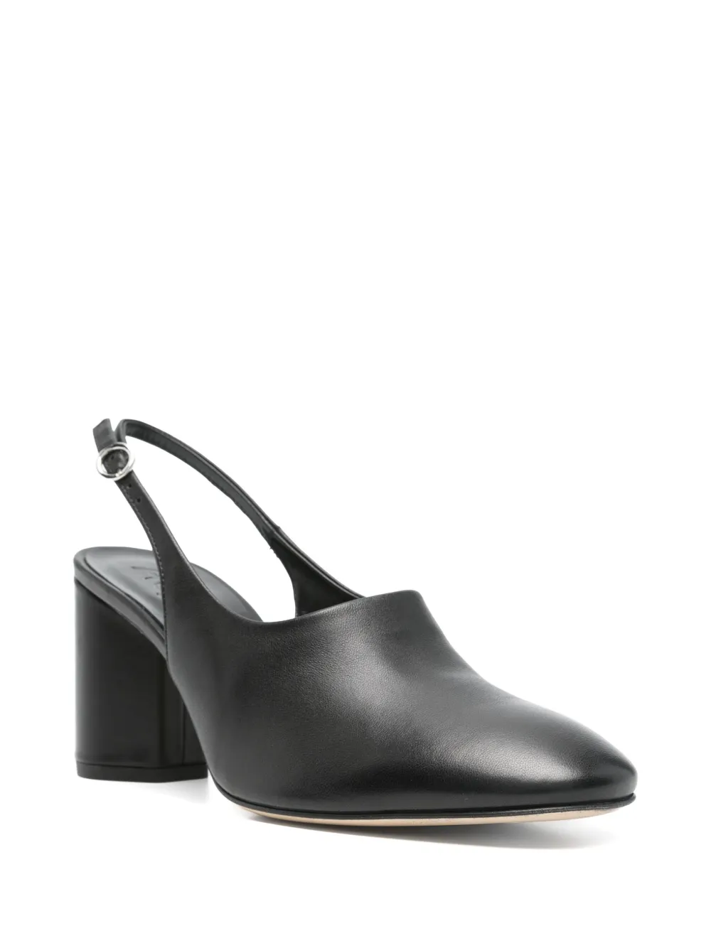 Aeyde 75mm leather slingback pumps - Zwart