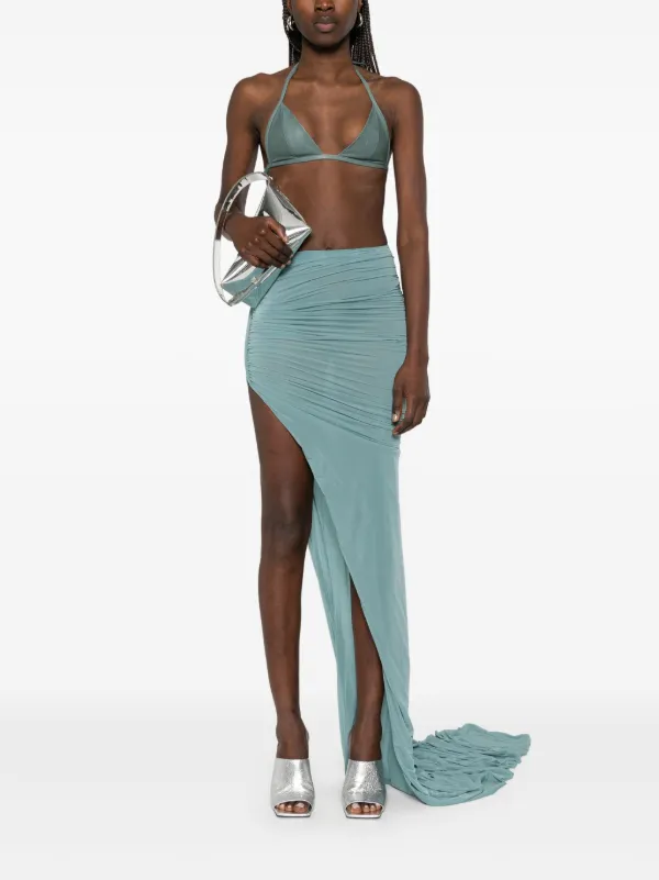 Rick Owens Leather Bra Top | Blue | FARFETCH