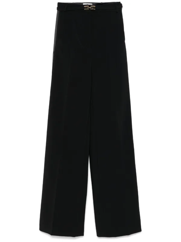 【希少】ELISABETTA FRANCHI ベルボトムパンツ ブラック Elisabetta Franchi ベルテッド パンツ | ブラック | FARFETCH JP