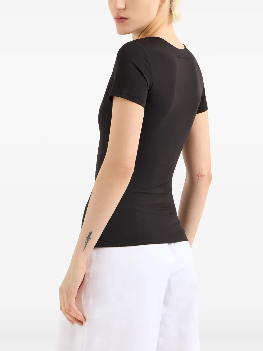  Armani Exchange Logo-embroidered T-shirt - Black 