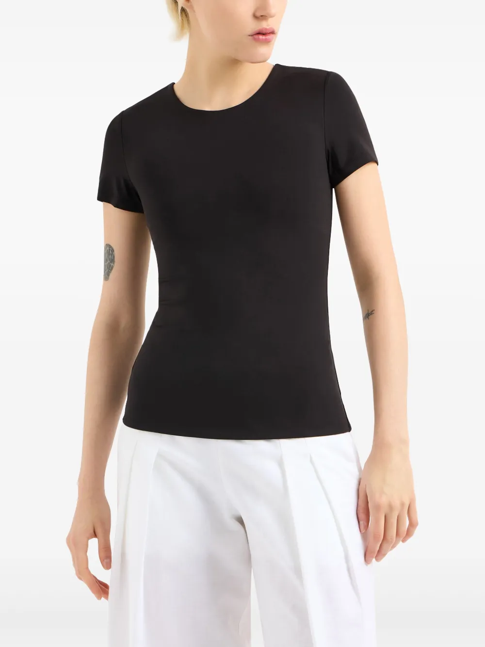  Armani Exchange Logo-embroidered T-shirt - Black 