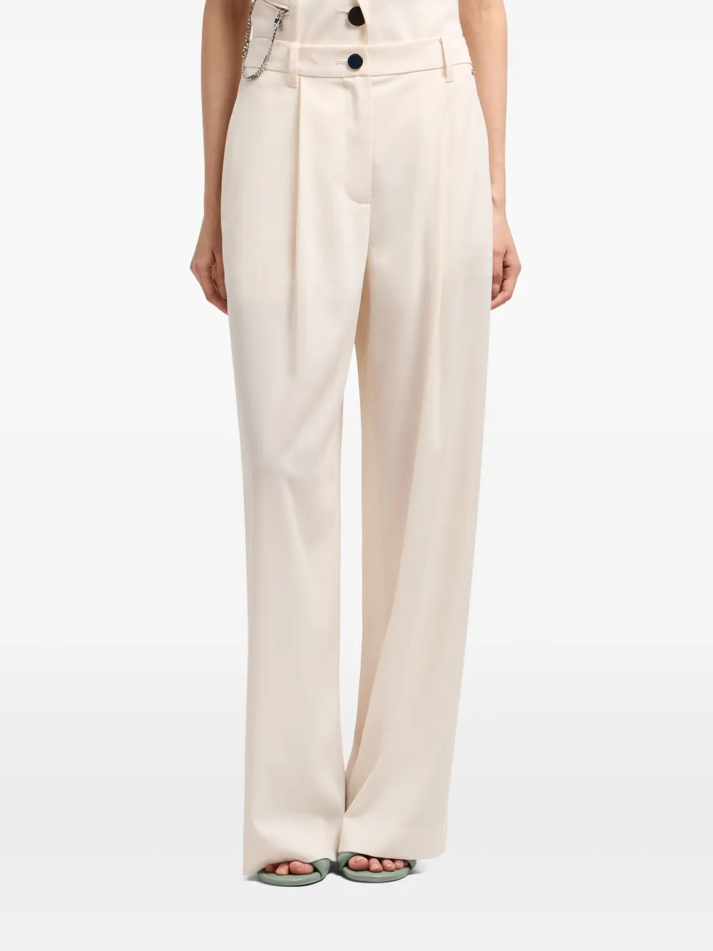 Armani Exchange Broek met wijde pijpen - Wit