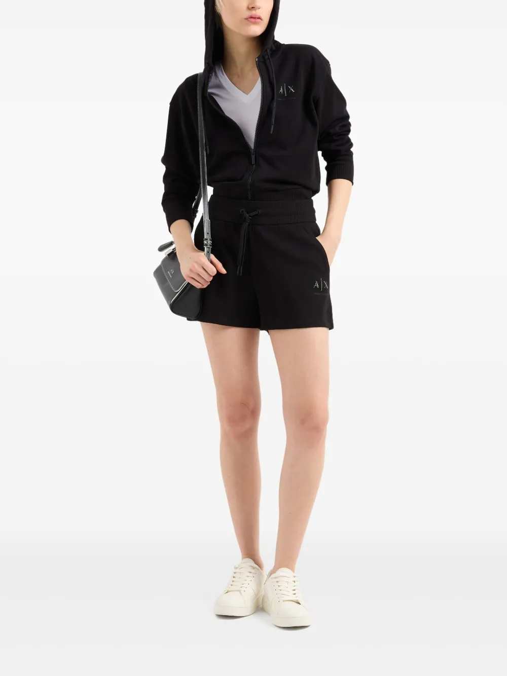 Armani Exchange Hoodie met logoprint - Zwart