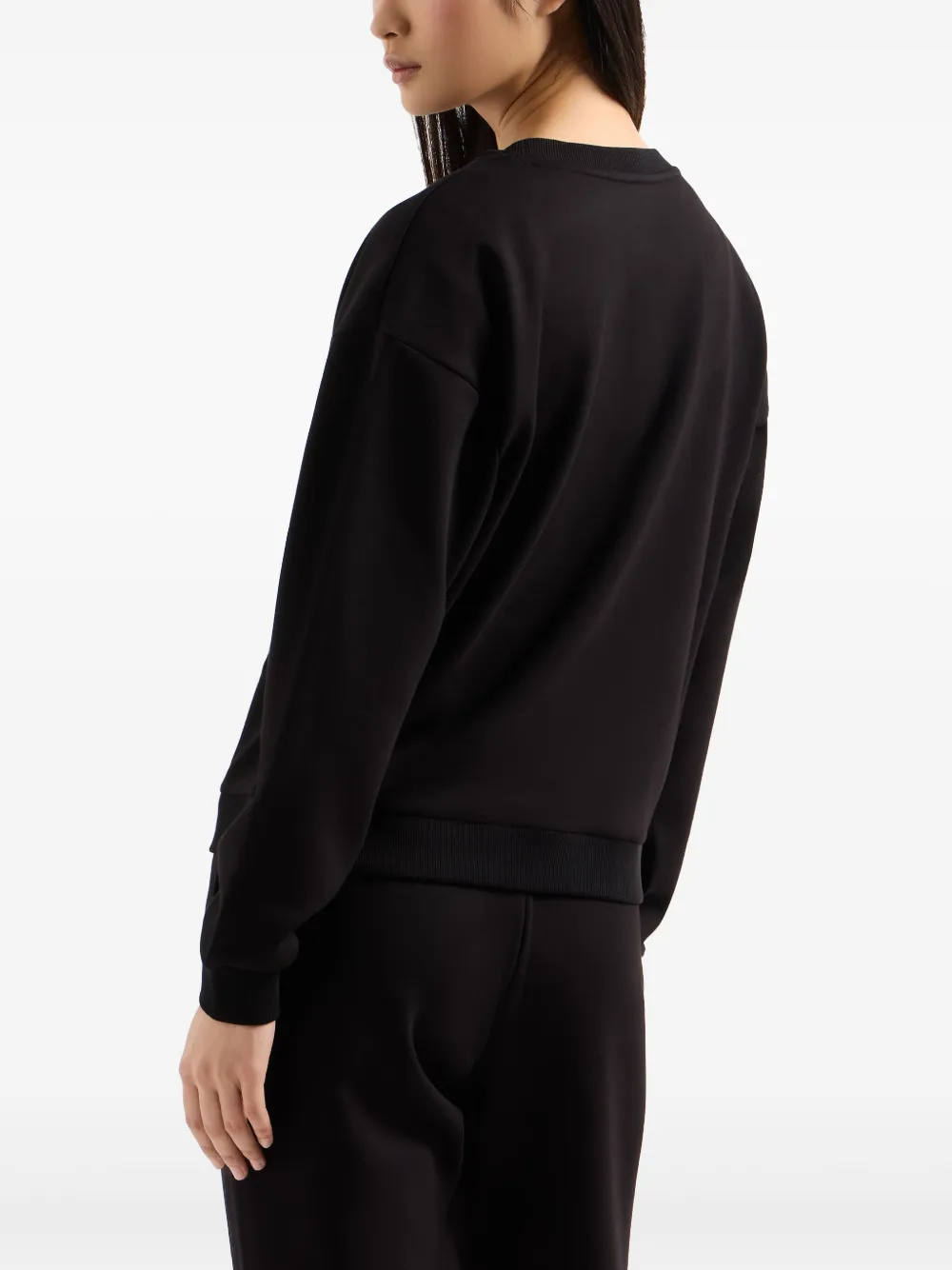 Armani Exchange T-shirt met geborduurd logo Zwart