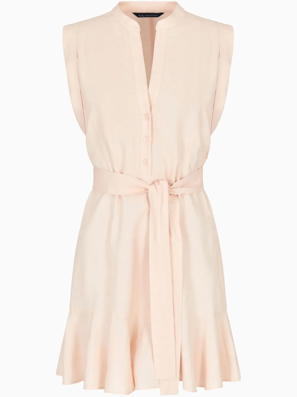 Armani Exchange Jurk met gestrikte taille en peplum afwerking Roze