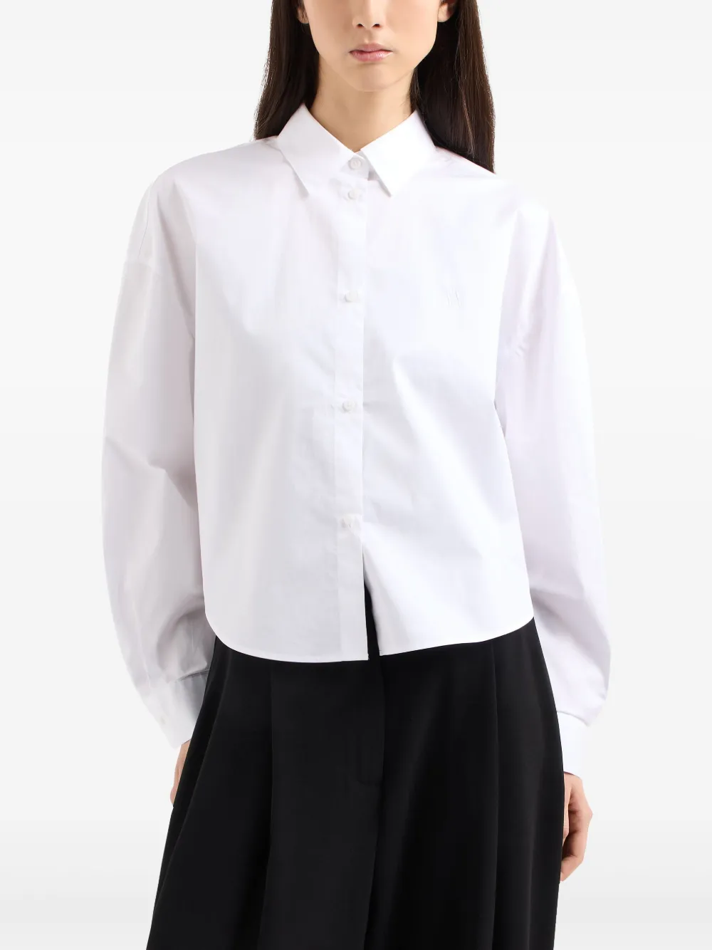 Armani Exchange Blouse met geborduurd logo - Wit