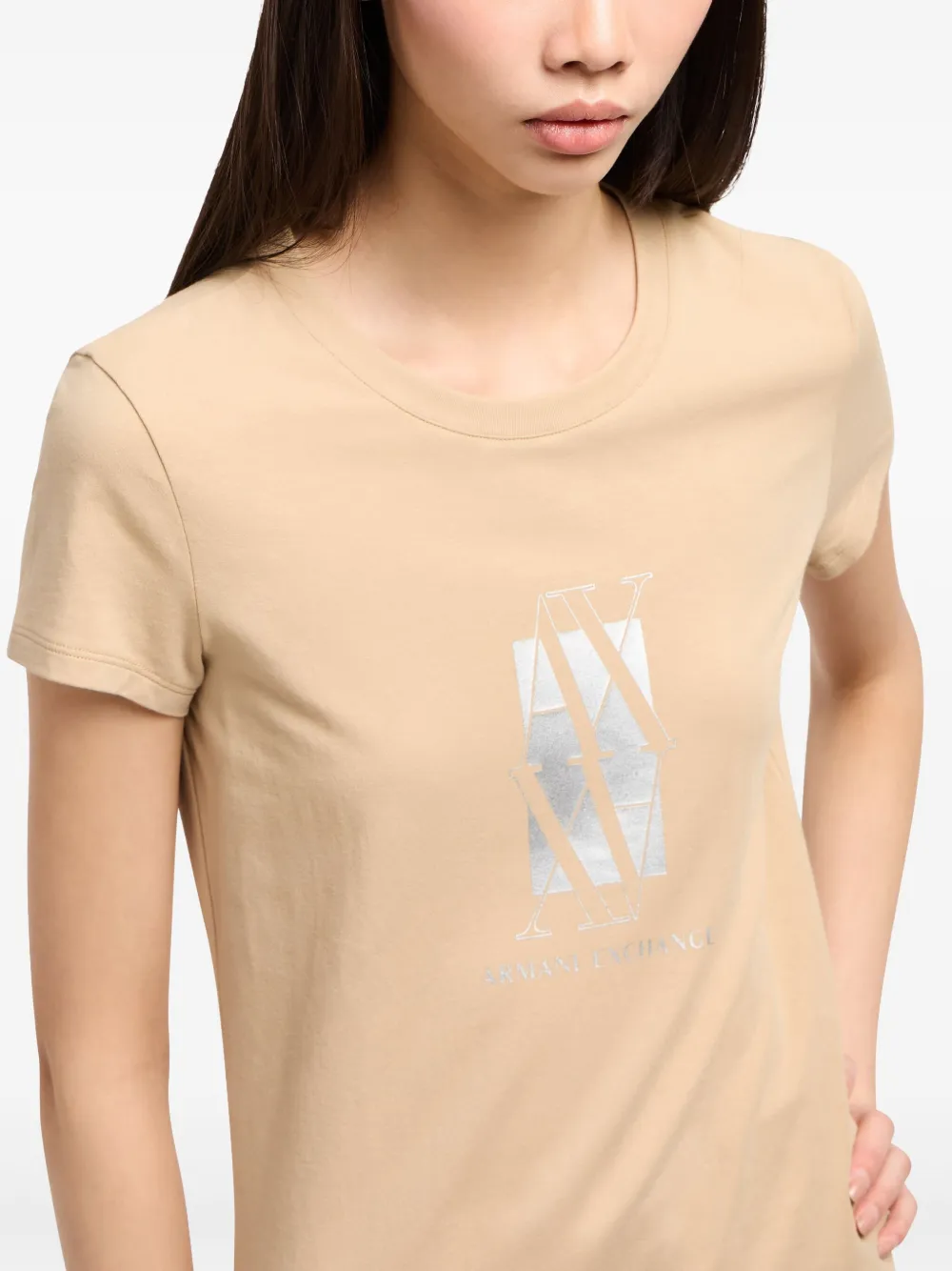 Armani Exchange T-shirt met logoprint Geel