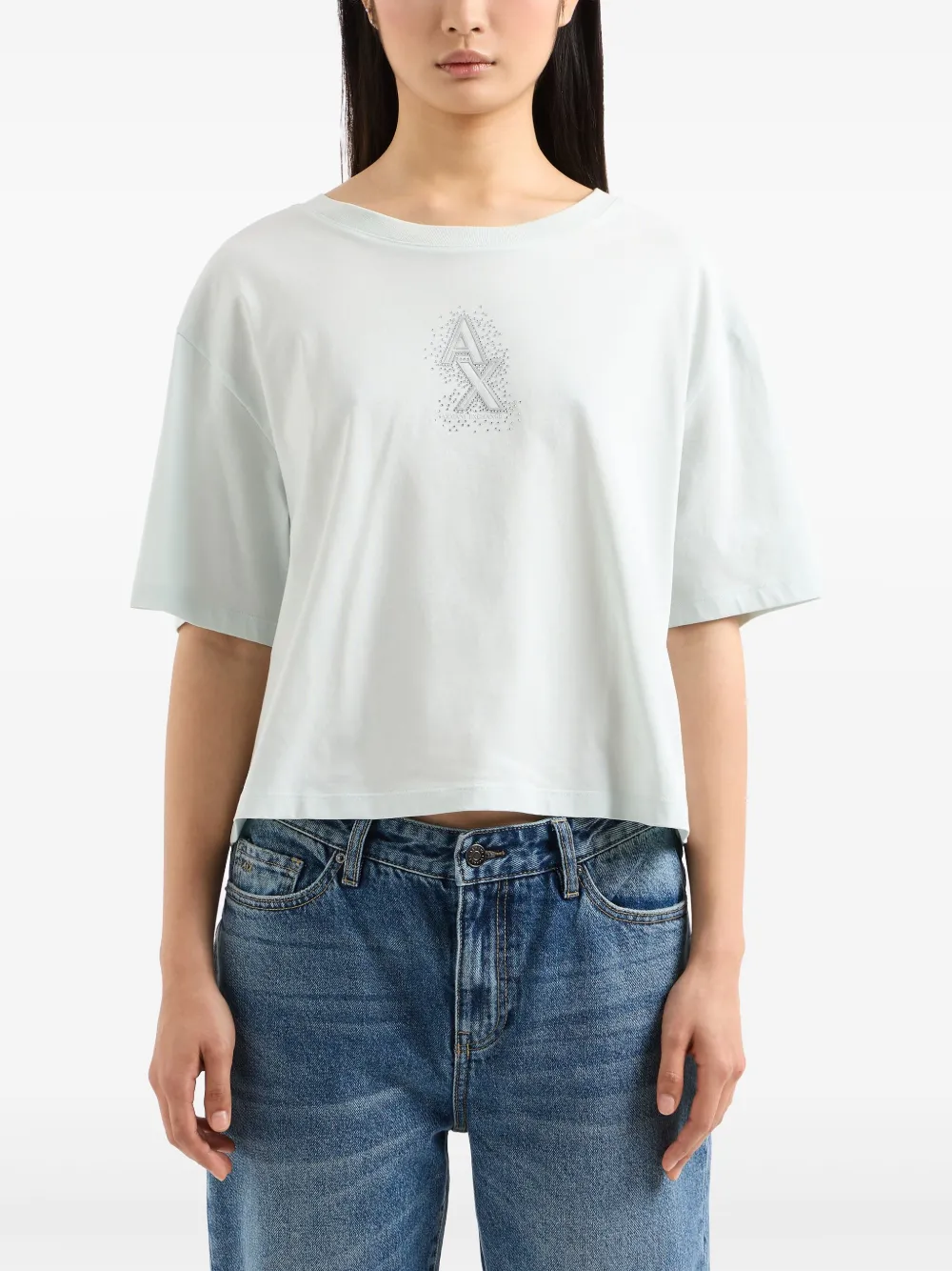 Armani Exchange Logo-embroidered T-shirt - White 