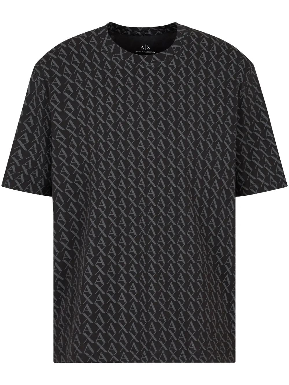 Armani Exchange T-shirt con monogramma - Nero